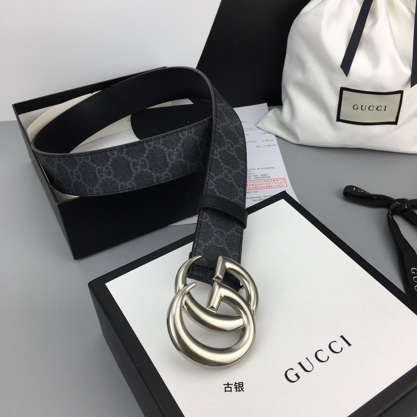 Gucci leather, it has a thick touch, with clear and distinct printed patterns. It is a fashionable and classic men's belt, a designer belt, a casual and smooth buckle belt for both women and men, with a width of 4.0 cm and with box ,gold, silver