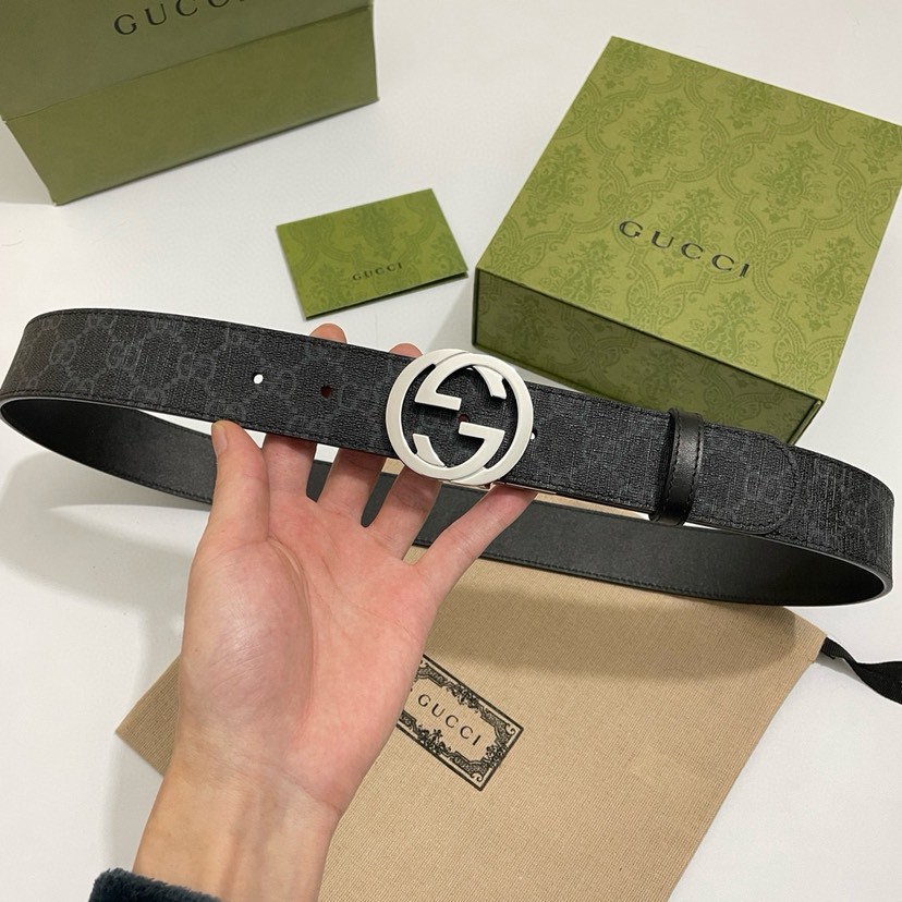 Gucci leather, it has a thick touch, with clear and distinct printed patterns.   Mens Belt Women belt Designers Belts Womens Mens Casual Smooth Buckle Belt Width 3.7cm with box