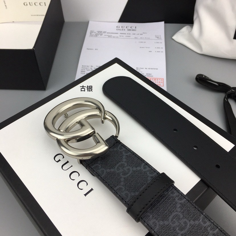 Gucci leather, it has a thick touch, with clear and distinct printed patterns. It is a fashionable and classic men's belt, a designer belt, a casual and smooth buckle belt for both women and men, with a width of 4.0 cm and with box ,gold, silver
