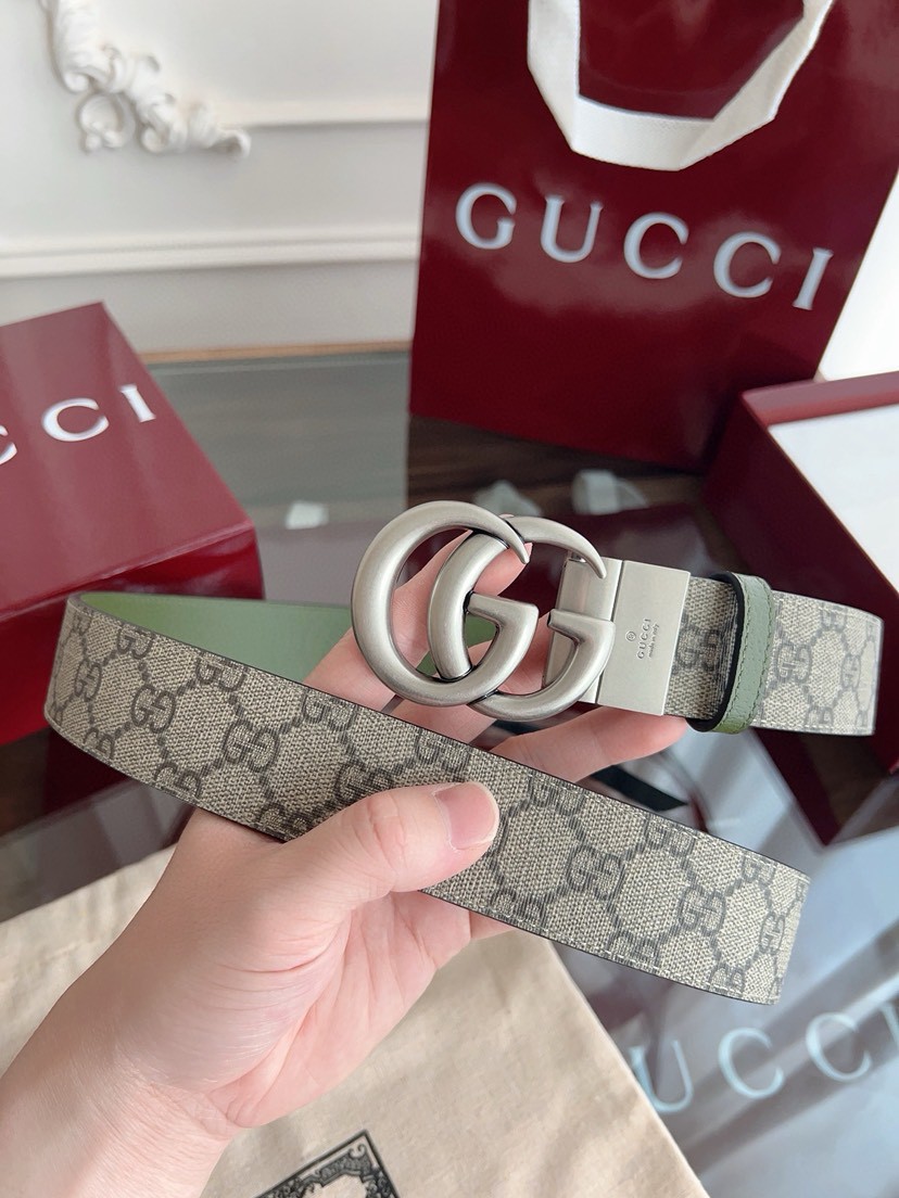 Gucci leather, it has a thick touch, with clear and distinct printed patterns. It is a fashionable and classic men's belt, a designer belt, a casual and smooth buckle belt for both women and men, with a width of 3.7 cm and with box Apricot color