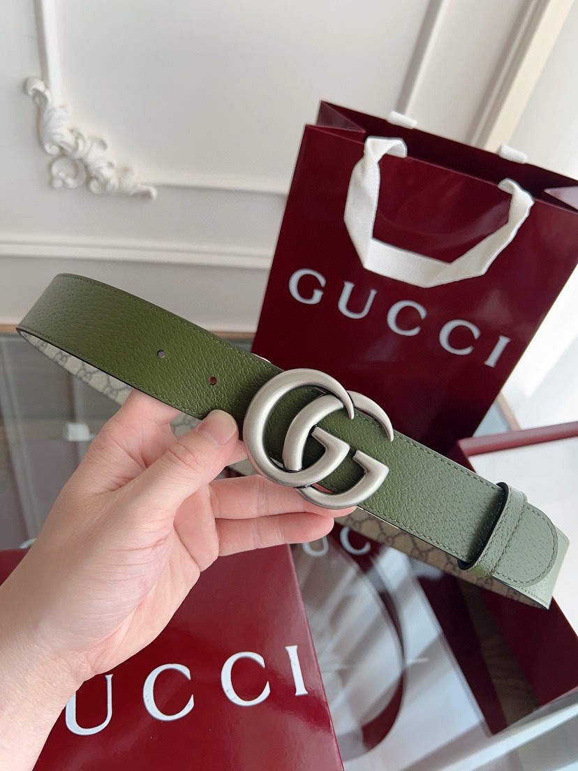 Gucci leather, it has a thick touch, with clear and distinct printed patterns. It is a fashionable and classic men's belt, a designer belt, a casual and smooth buckle belt for both women and men, with a width of 3.7 cm and with box Apricot color