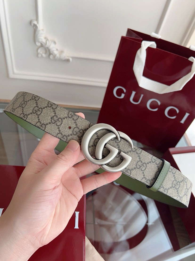 Gucci leather, it has a thick touch, with clear and distinct printed patterns. It is a fashionable and classic men's belt, a designer belt, a casual and smooth buckle belt for both women and men, with a width of 3.7 cm and with box Apricot color