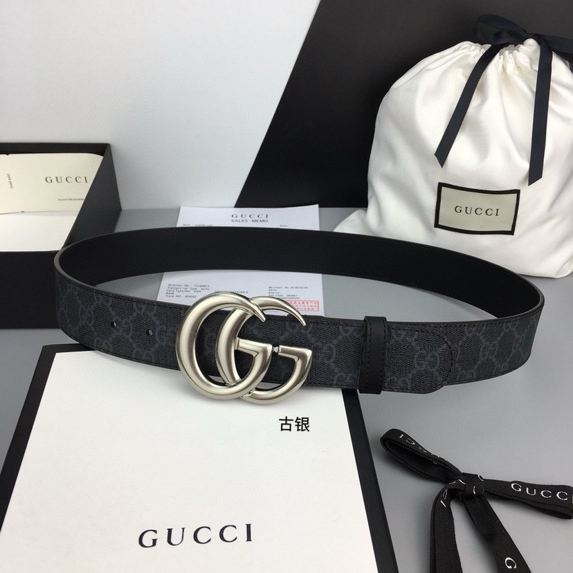 Gucci leather, it has a thick touch, with clear and distinct printed patterns. It is a fashionable and classic men's belt, a designer belt, a casual and smooth buckle belt for both women and men, with a width of 4.0 cm and with box ,gold, silver