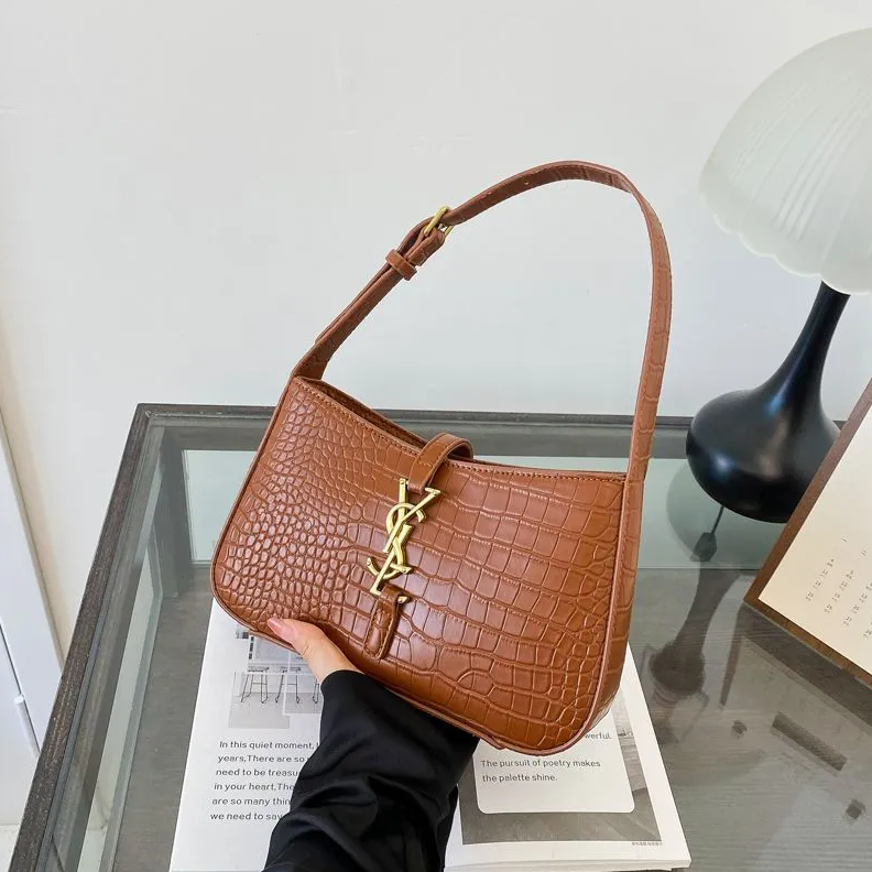 YSL Fashion Designer Bag Luxury Bag Hobo Shoulder Bag New Women's Bag Versatile Shoulder Crossbody Monogram Shoulder Bag Texture Underarm Handbag Commuting Simple Bag