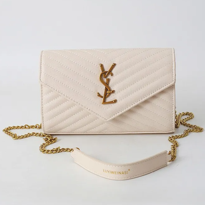 YSL Best Selling Premium Elegant Women's Bags Trendy Chain Letter Shoulder Bag Fashion Versatile Crossbody Small Square Bag