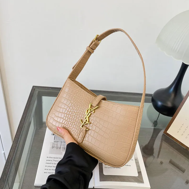 YSL Fashion Designer Bag Luxury Bag Hobo Shoulder Bag New Women's Bag Versatile Shoulder Crossbody Monogram Shoulder Bag Texture Underarm Handbag Commuting Simple Bag