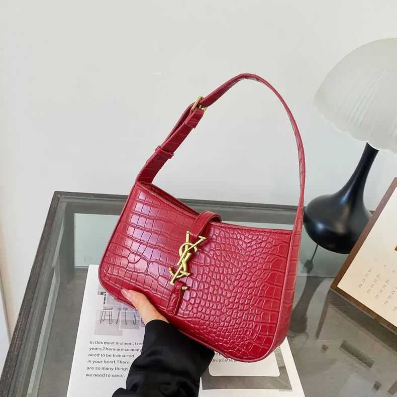 YSL Fashion Designer Bag Luxury Bag Hobo Shoulder Bag New Women's Bag Versatile Shoulder Crossbody Monogram Shoulder Bag Texture Underarm Handbag Commuting Simple Bag