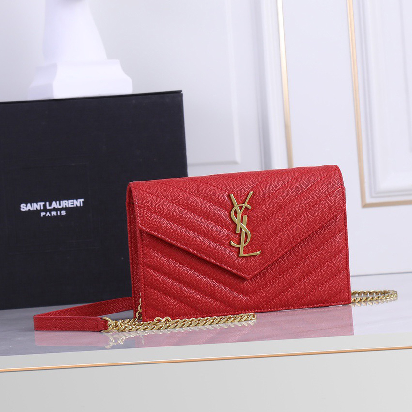 YSL Best Selling Premium Elegant Women's Bags Trendy Chain Letter Shoulder Bag Fashion Versatile Crossbody Small Square Bag