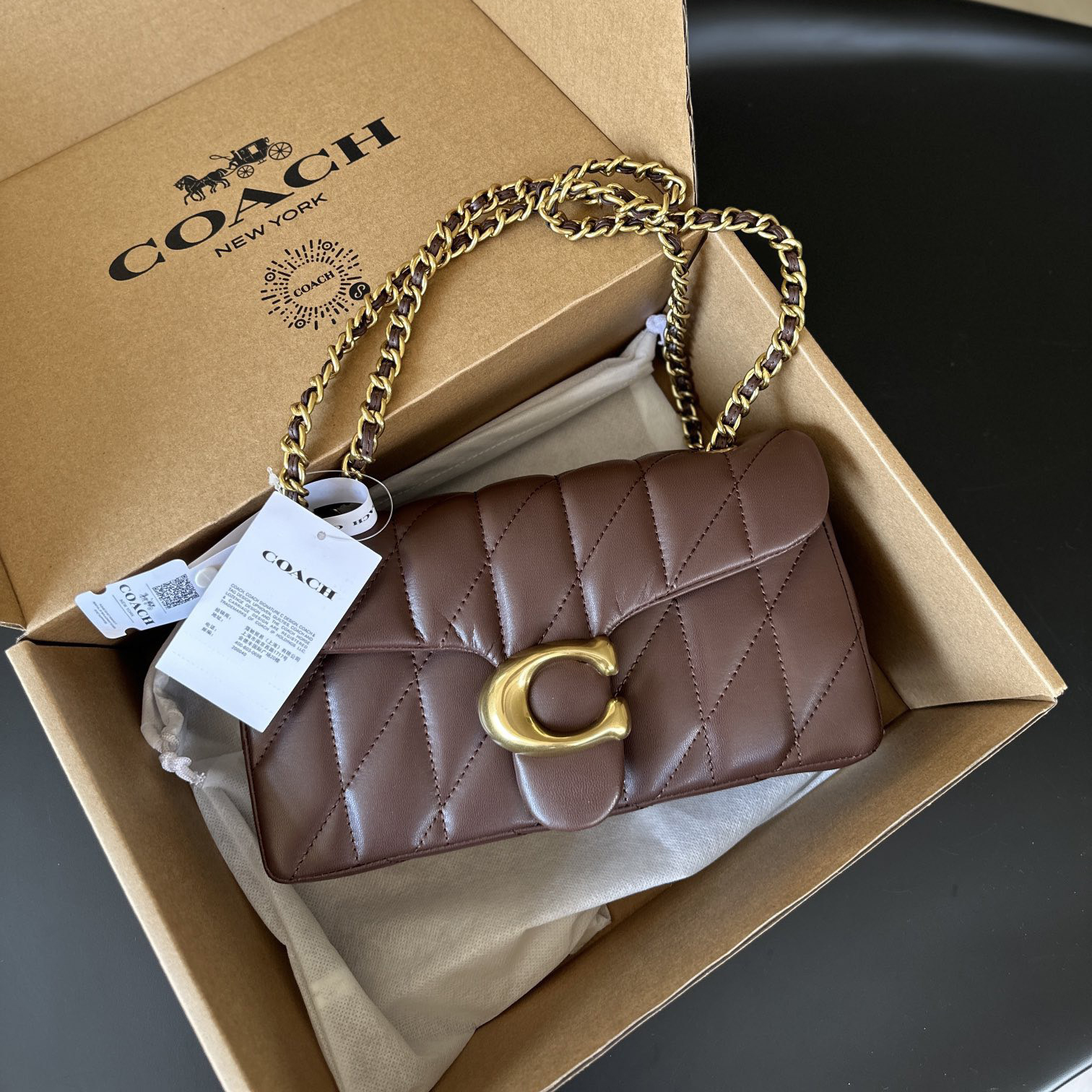 Cosch High Quality Leather Designer Bag Fashion Quilted Chain Bag Shoulder Bag Women Crossbody Bag Envelope Bag Wallets Classic flap Luxury Handbag Lady Clutch Bag