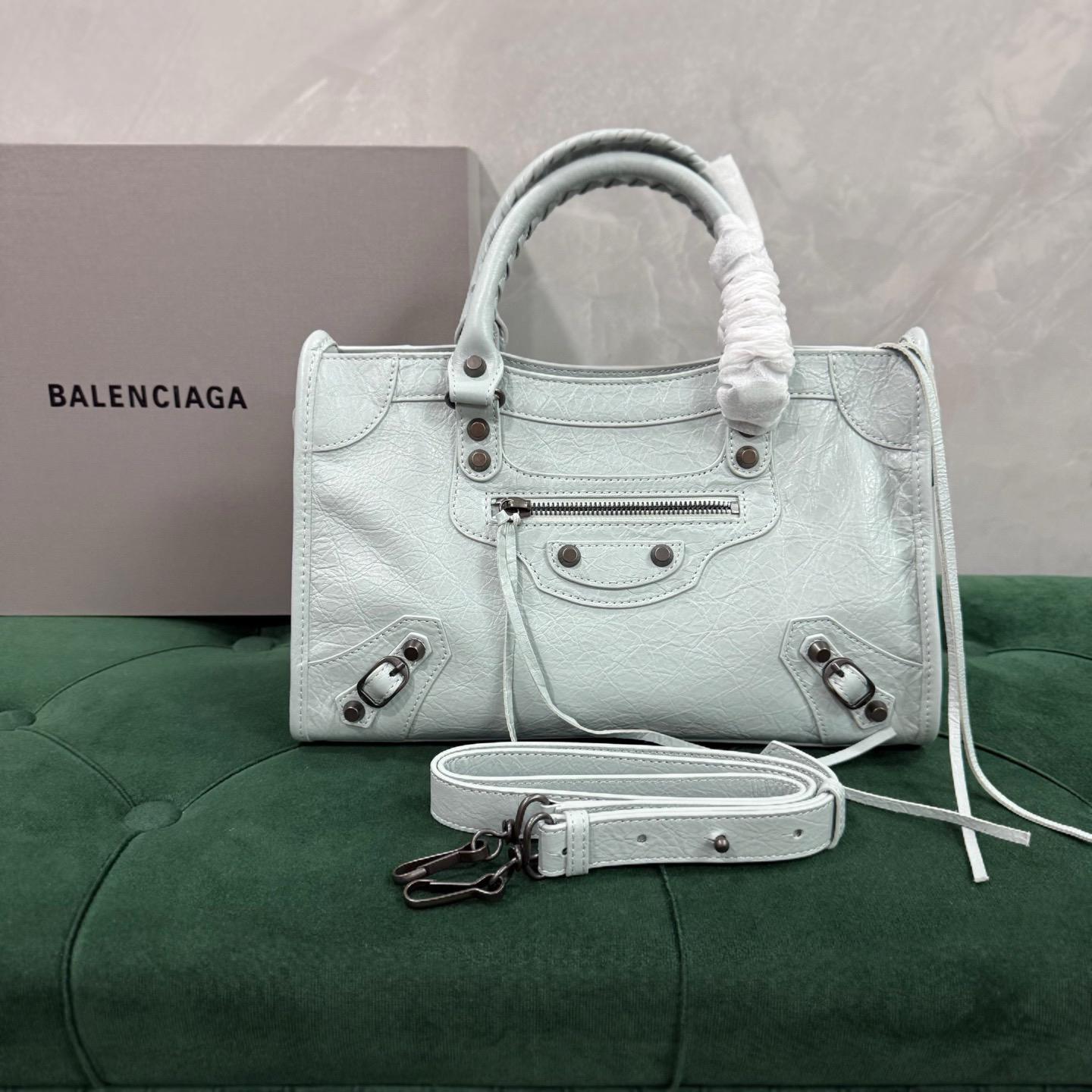 BALENCIAGA Designer Bag Paris Rivet Motorcycle Bag Hot Girl Bag High-End Retro Trend Hand bag Pillow Bag Single Shoulder Crossbody Bag