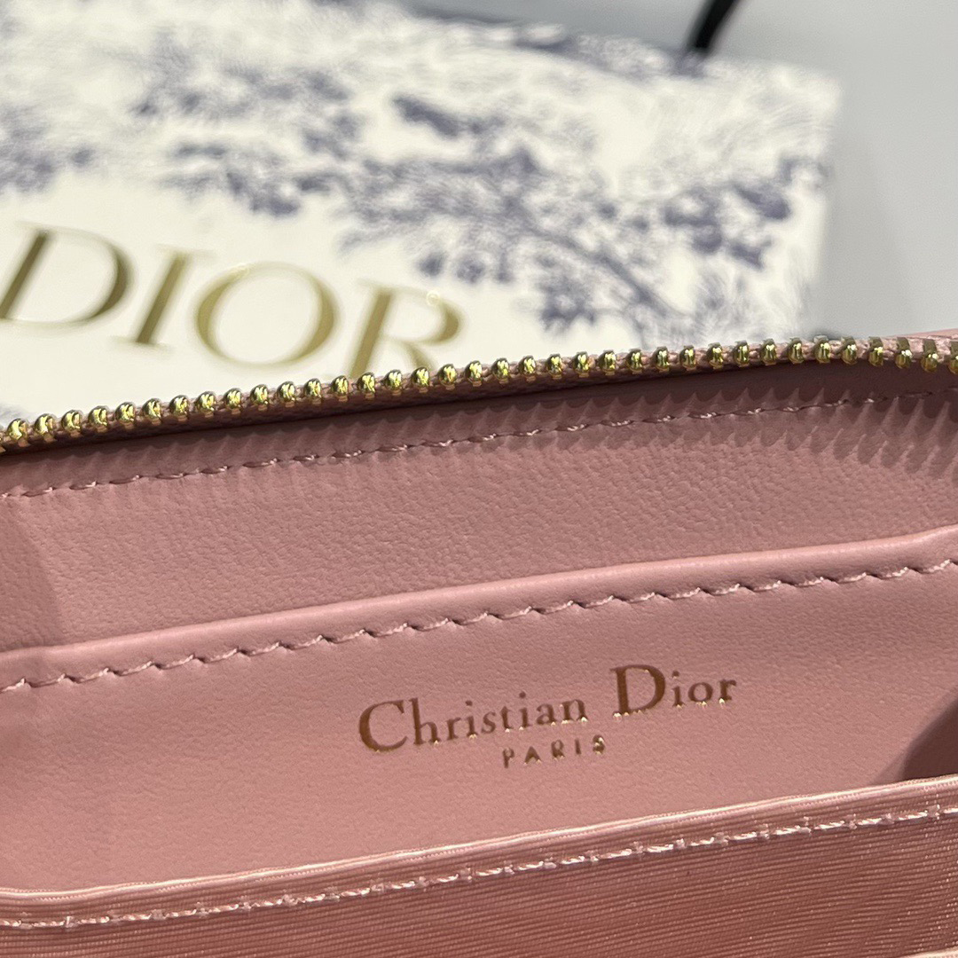 Dior Genuine Leather Designers Flower Card Holder Women Fashion Style Purse Clutch Wallet Luxurys Bags With Box And Dust Bag