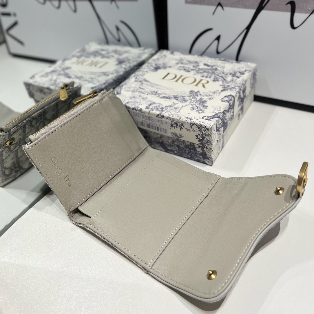 Dior Genuine Leather Designers Men Wallets Flower Card Holder Women Fashion Style Purse Mens Clutch Wallet Luxurys Man Bags With Box And Dust Bag