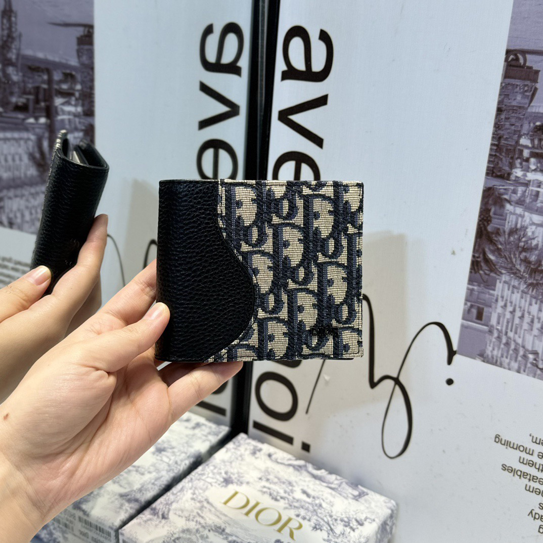 Dior Genuine Leather Designers Men Wallets Flower Card Holder Women Fashion Style Purse Mens Clutch Wallet Luxurys Man Bags With Box And Dust Bag