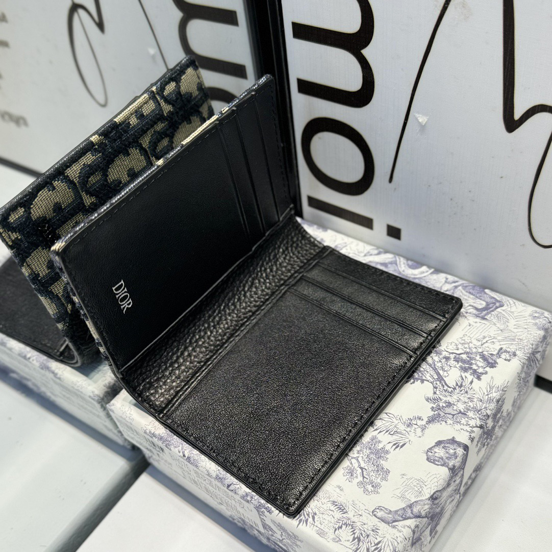 Dior Genuine Leather Designers Men Wallets Flower Card Holder Women Fashion Style Purse Mens Clutch Wallet Luxurys Man Bags With Box And Dust Bag