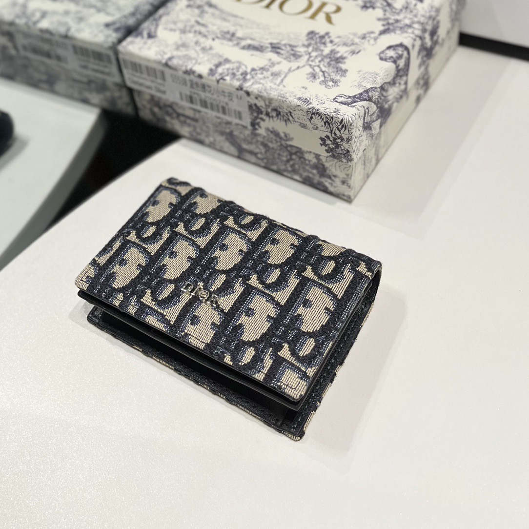 Dior Genuine Leather Designers Men Wallets Flower Card Holder Women Fashion Style Purse Mens Clutch Wallet Luxurys Man Bags With Box And Dust Bag