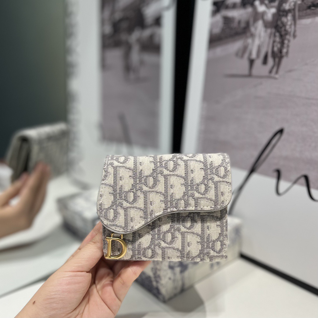 Dior Genuine Leather Designers Men Wallets Flower Card Holder Women Fashion Style Purse Mens Clutch Wallet Luxurys Man Bags With Box And Dust Bag