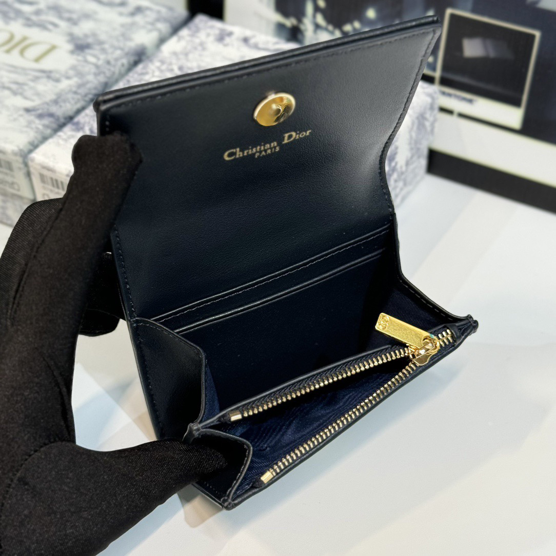 Dior Genuine Leather Designers Men Wallets Flower Card Holder Women Fashion Style Purse Mens Clutch Wallet Luxurys Man Bags With Box And Dust Bag