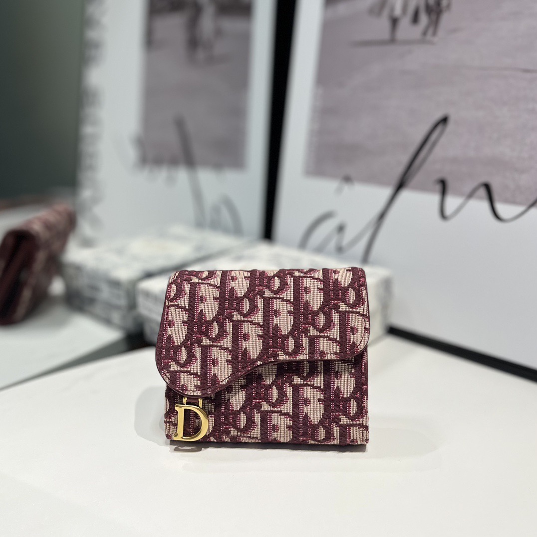 Dior Genuine Leather Designers Men Wallets Flower Card Holder Women Fashion Style Purse Mens Clutch Wallet Luxurys Man Bags With Box And Dust Bag