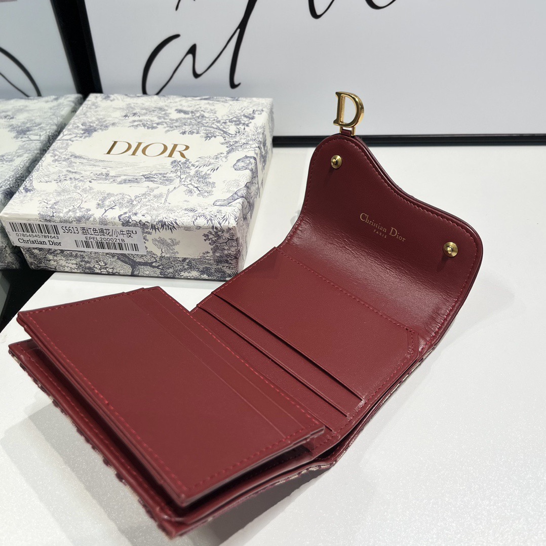 Dior Genuine Leather Designers Men Wallets Flower Card Holder Women Fashion Style Purse Mens Clutch Wallet Luxurys Man Bags With Box And Dust Bag