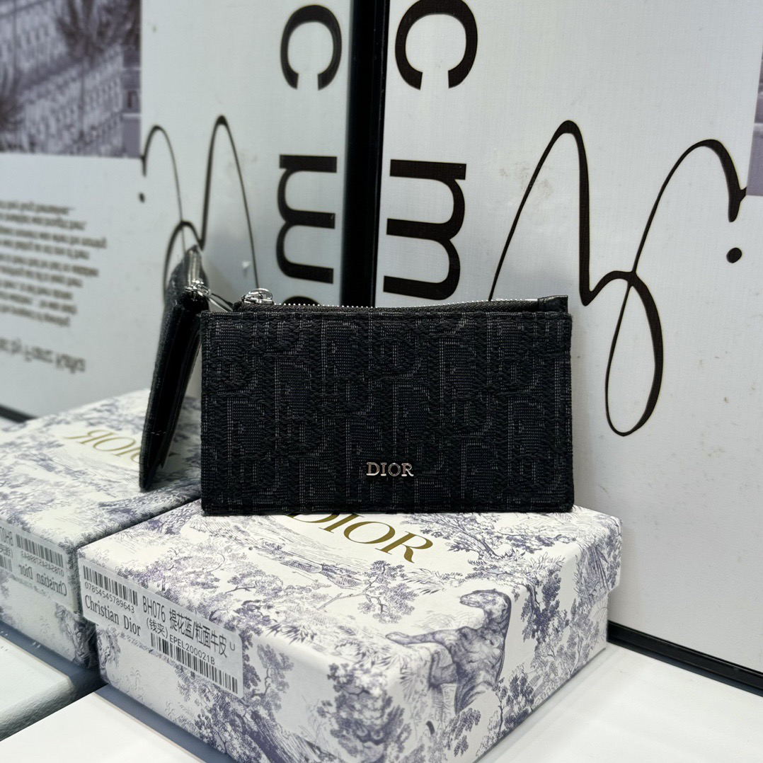 Dior Genuine Leather Designers Men Wallets Flower Card Holder Women Fashion Style Purse Mens Clutch Wallet Luxurys Man Bags With Box And Dust Bag