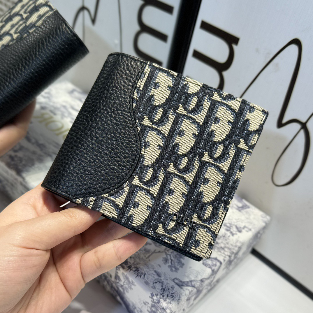 Dior Genuine Leather Designers Men Wallets Flower Card Holder Women Fashion Style Purse Mens Clutch Wallet Luxurys Man Bags With Box And Dust Bag