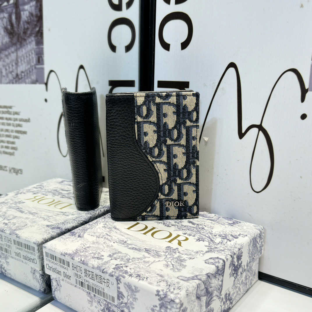 Dior Genuine Leather Designers Men Wallets Flower Card Holder Women Fashion Style Purse Mens Clutch Wallet Luxurys Man Bags With Box And Dust Bag