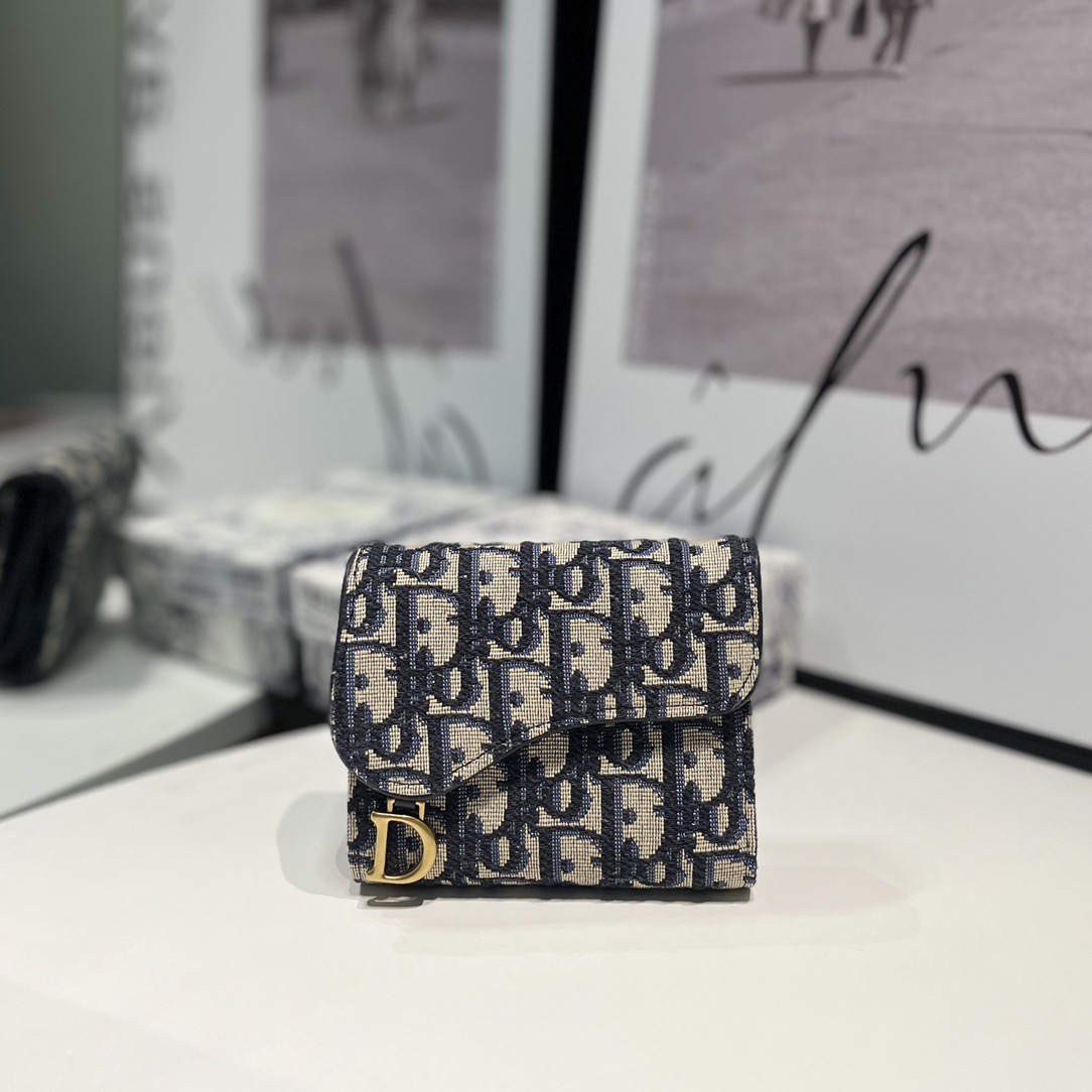 Dior Genuine Leather Designers Men Wallets Flower Card Holder Women Fashion Style Purse Mens Clutch Wallet Luxurys Man Bags With Box And Dust Bag