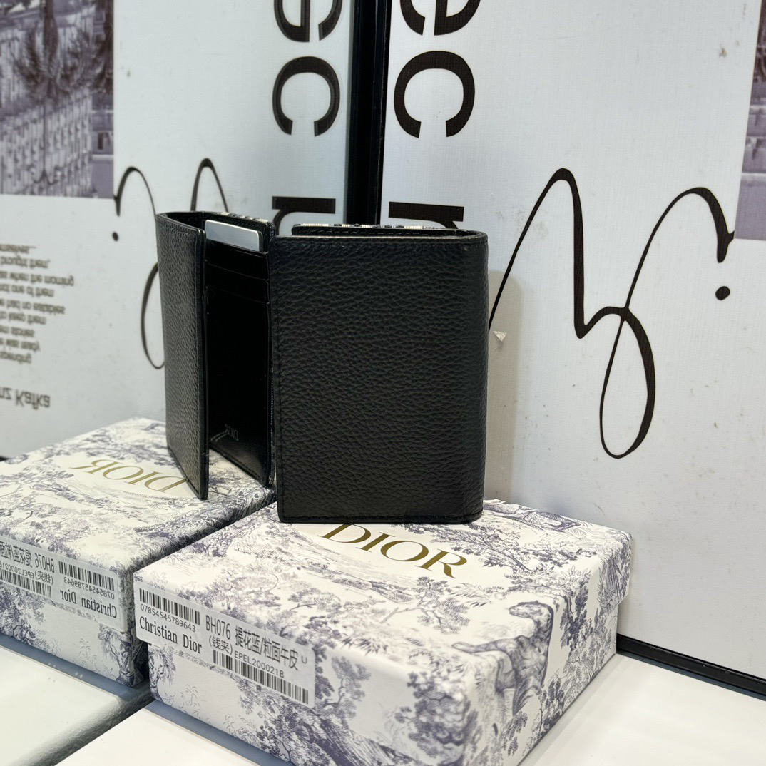 Dior Genuine Leather Designers Men Wallets Flower Card Holder Women Fashion Style Purse Mens Clutch Wallet Luxurys Man Bags With Box And Dust Bag