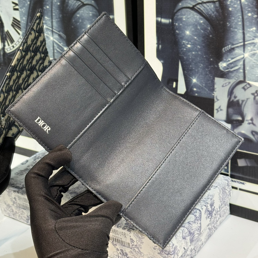 Dior Genuine Leather Designers Men Wallets Flower Card Holder Women Fashion Style Purse Mens Clutch Wallet Luxurys Man Bags With Box And Dust Bag