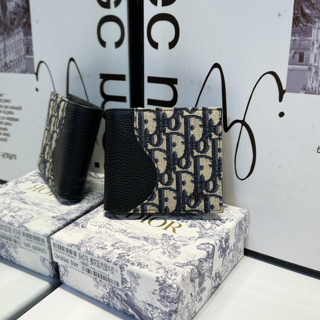 Dior Genuine Leather Designers Men Wallets Flower Card Holder Women Fashion Style Purse Mens Clutch Wallet Luxurys Man Bags With Box And Dust Bag
