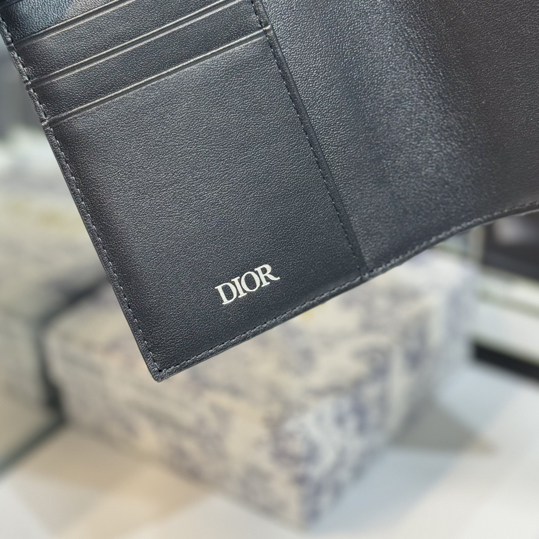 Dior Genuine Leather Designers Men Wallets Flower Card Holder Women Fashion Style Purse Mens Clutch Wallet Luxurys Man Bags With Box And Dust Bag