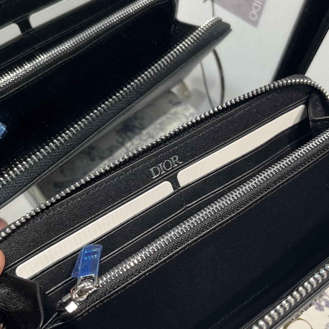 Dior Genuine Leather Designers Men Wallets Flower Card Holder Women Fashion Style Purse Mens Clutch Wallet Luxurys Man Bags With Box And Dust Bag