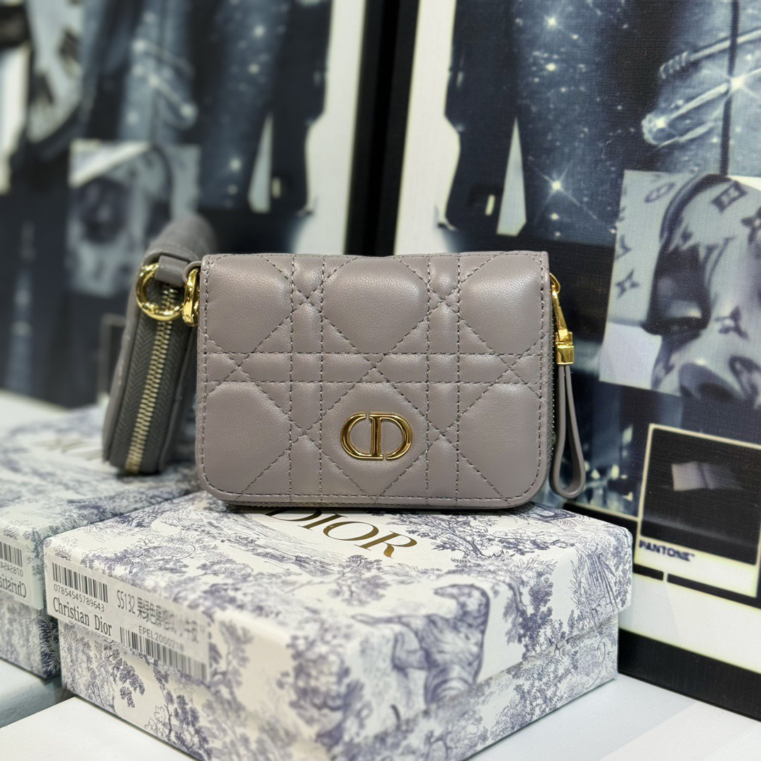 Dior Genuine Leather Designers Flower Card Holder Women Fashion Style Purse Clutch Wallet Luxurys Bags With Box And Dust Bag