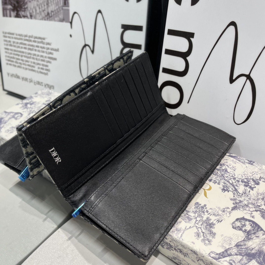 Dior Genuine Leather Designers Men Wallets Flower Card Holder Women Fashion Style Purse Mens Clutch Wallet Luxurys Man Bags With Box And Dust Bag