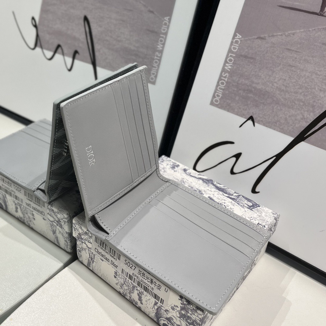 Dior Genuine Leather Designers Men Wallets Flower Card Holder Women Fashion Style Purse Mens Clutch Wallet Luxurys Man Bags With Box And Dust Bag