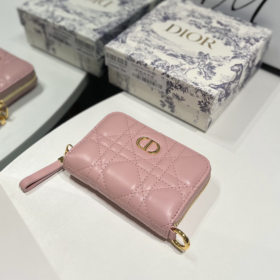 Dior Genuine Leather Designers Flower Card Holder Women Fashion Style Purse Clutch Wallet Luxurys Bags With Box And Dust Bag