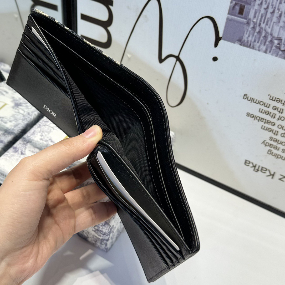 Dior Genuine Leather Designers Men Wallets Flower Card Holder Women Fashion Style Purse Mens Clutch Wallet Luxurys Man Bags With Box And Dust Bag