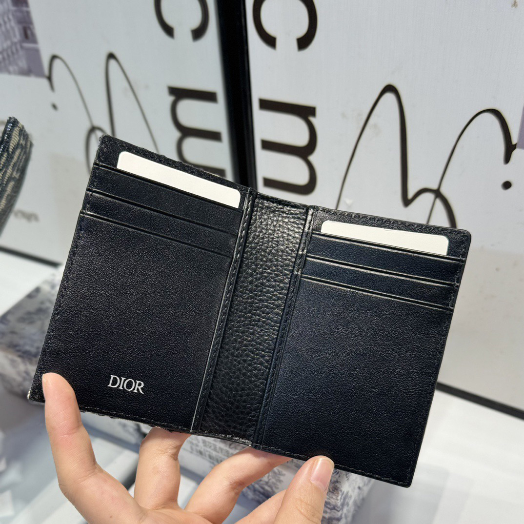 Dior Genuine Leather Designers Men Wallets Flower Card Holder Women Fashion Style Purse Mens Clutch Wallet Luxurys Man Bags With Box And Dust Bag