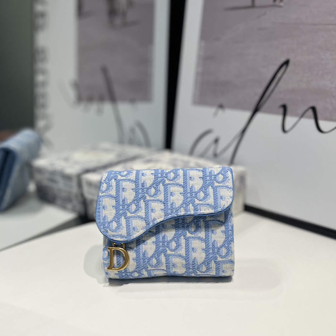 Dior Genuine Leather Designers Men Wallets Flower Card Holder Women Fashion Style Purse Mens Clutch Wallet Luxurys Man Bags With Box And Dust Bag