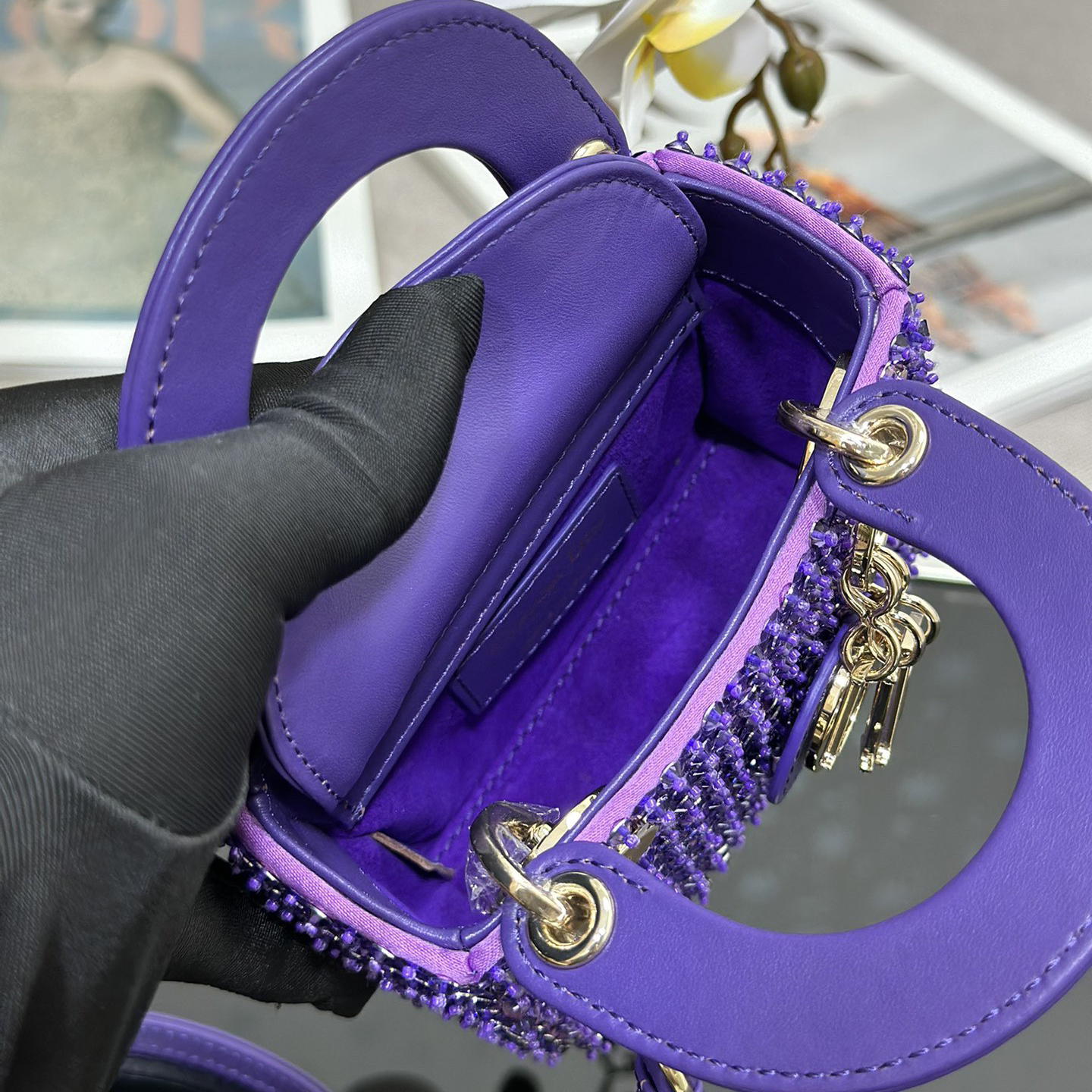 Dior Designer Bags Shoulder Bags Luxury Bags Crossbody Designer New Fashion Knitted Crossbody Bags Women's Artwork Mini Embroidery Beads Hand Bag