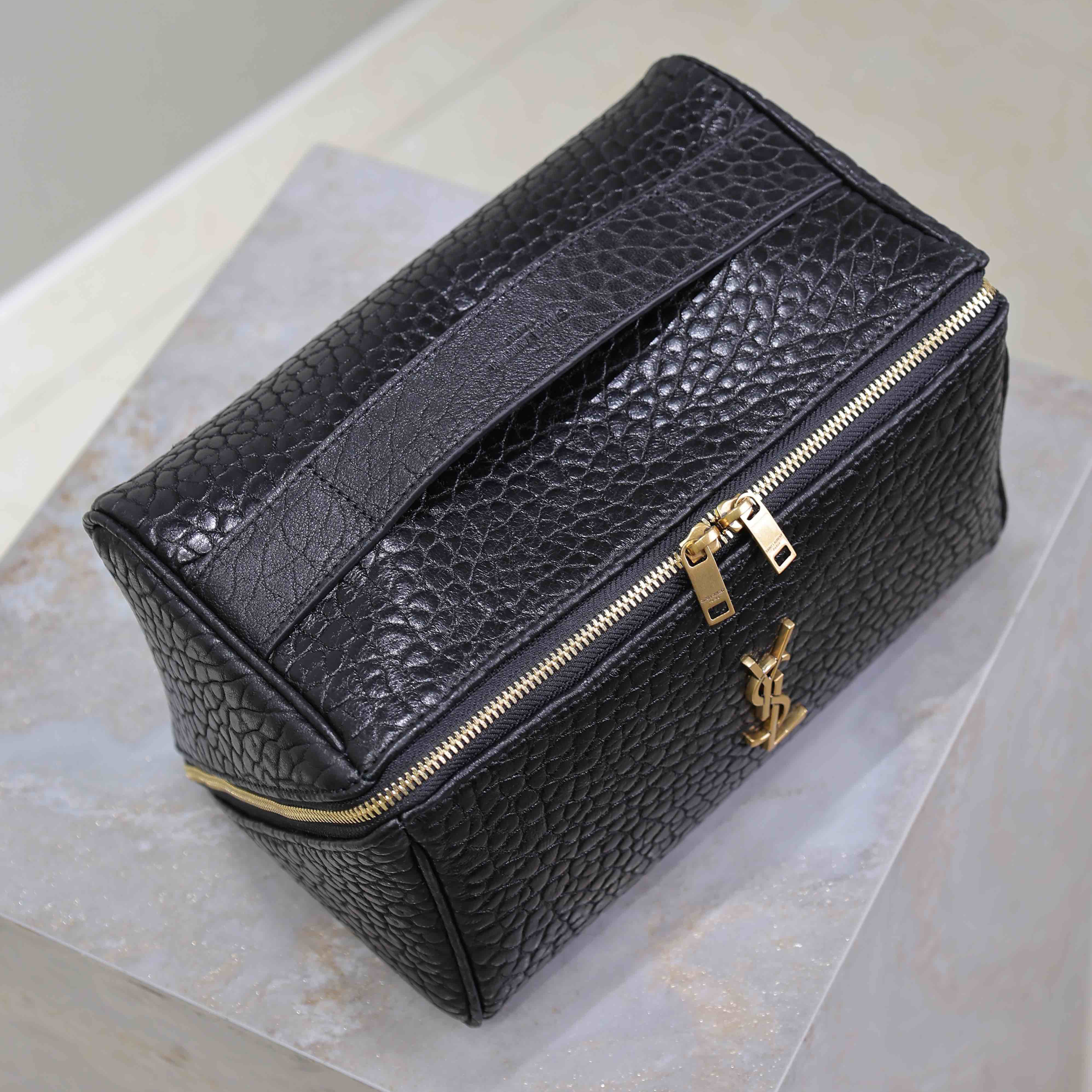 YSL Designer Bag Cosmetic Bag Luxury Bag Cosmetic Bag Classic Logo Women's Bag High Quality Leather Bag