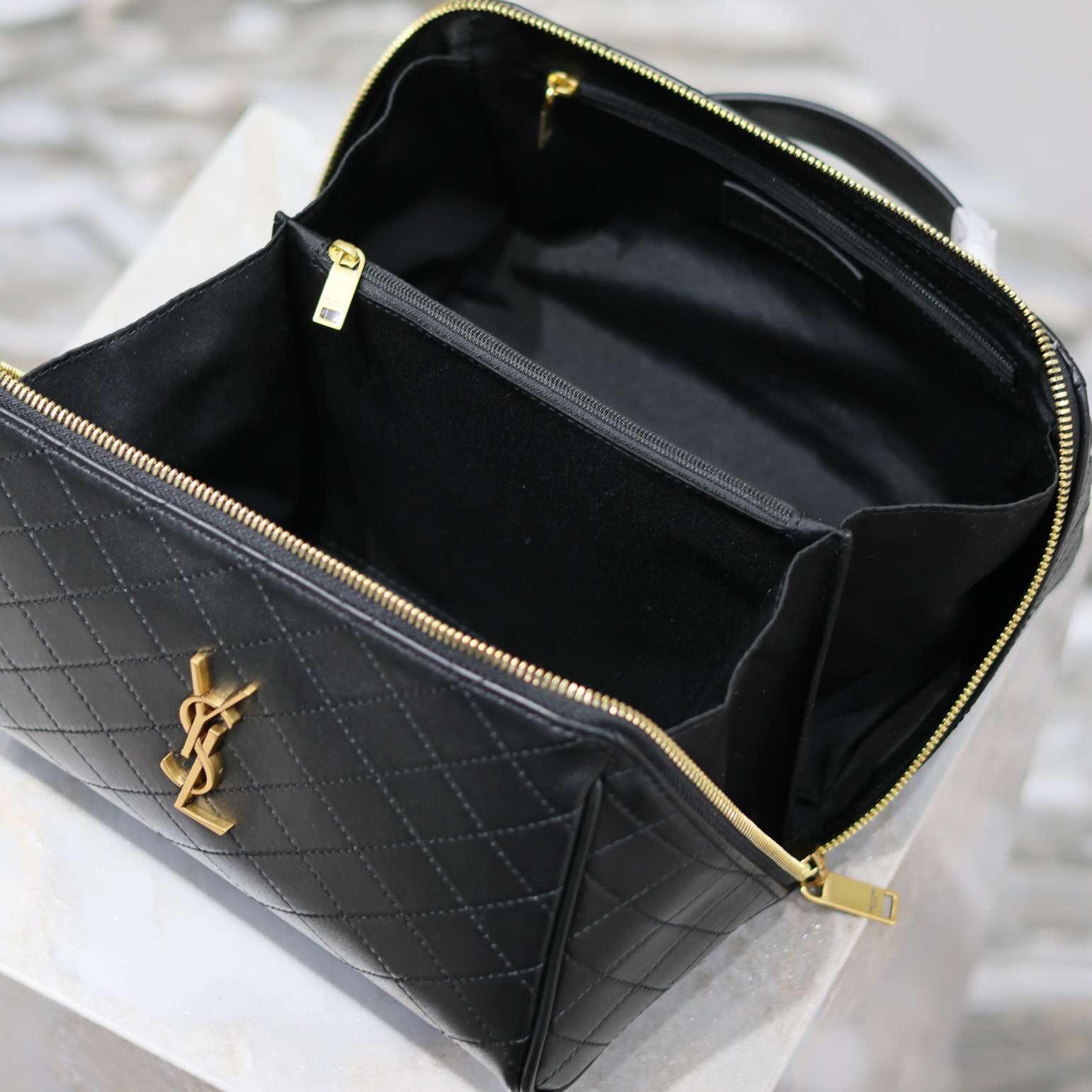 YSL Designer Bag Cosmetic Bag Luxury Bag Cosmetic Bag Classic Logo Women's Bag High Quality Leather Bag