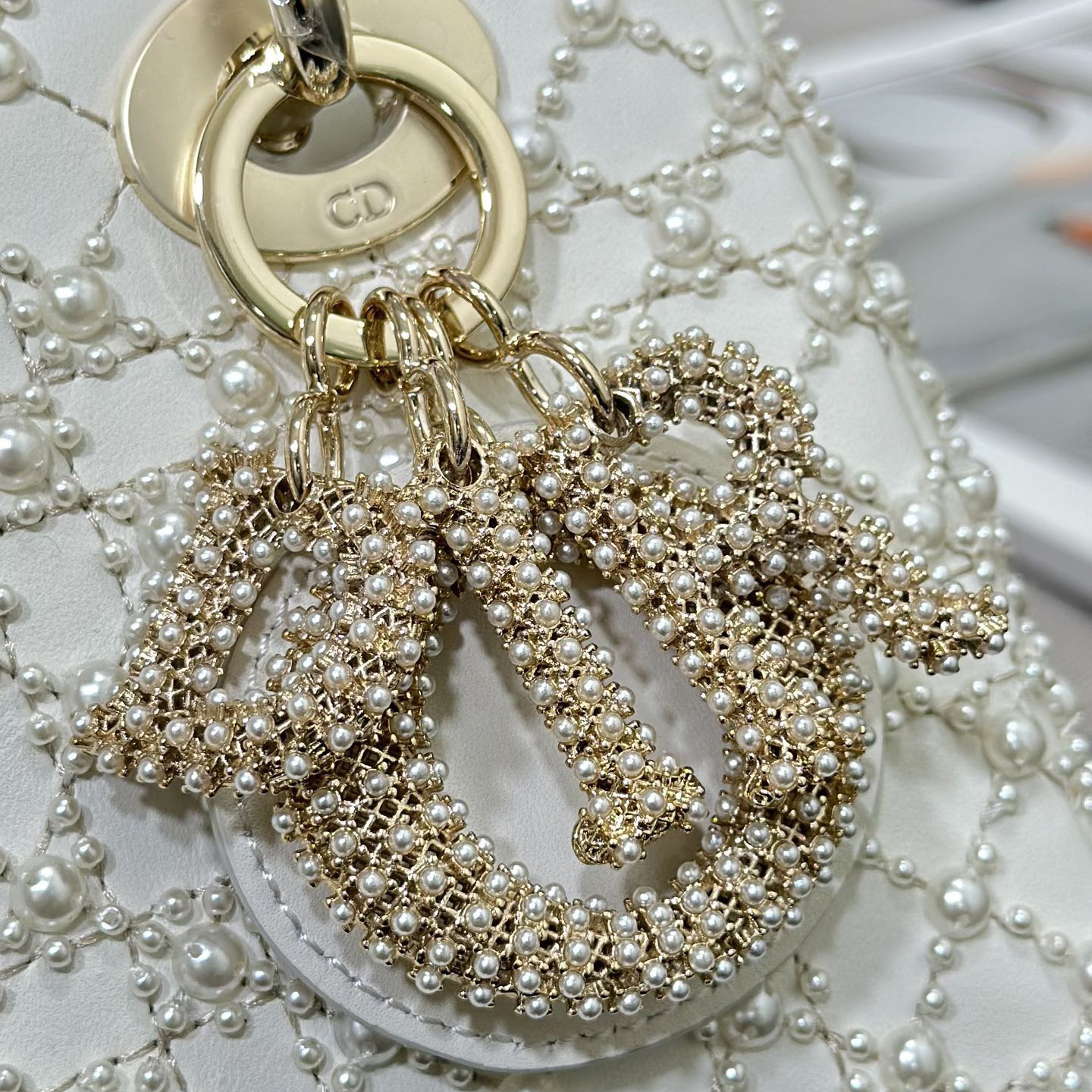 Dior Designer Bags Shoulder Bags Luxury Bags Crossbody Designer New Fashion Knitted Crossbody Bags Women's Four Grid Embroidered Pearls Bag