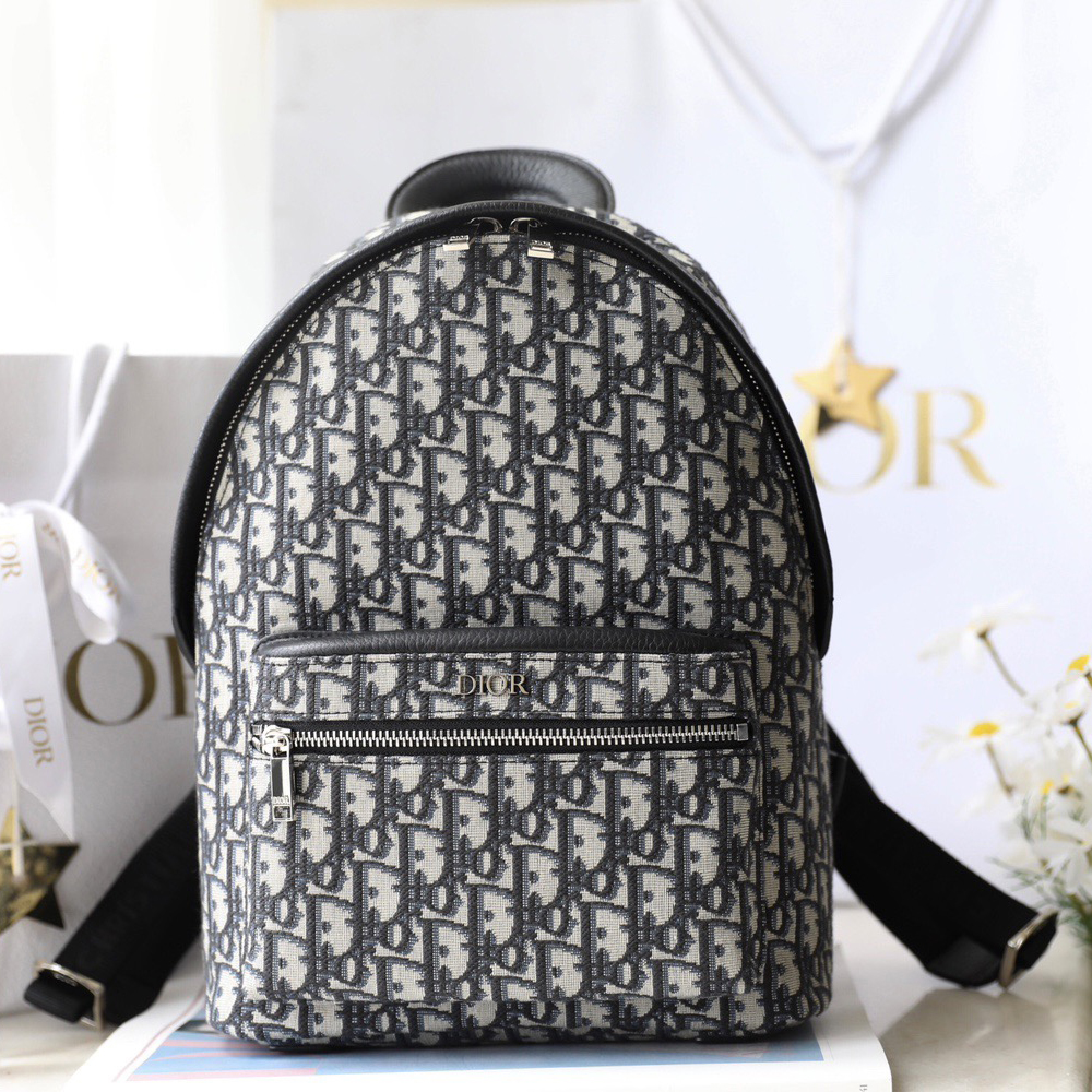 Dior Retro Vintage Floral Backpack With Leather Patchwork, Classic And Handsome Shoulder Straps, Shock-Absorbing Function, Breathable Back Mesh Backpack, Lightweight And Large Capacity