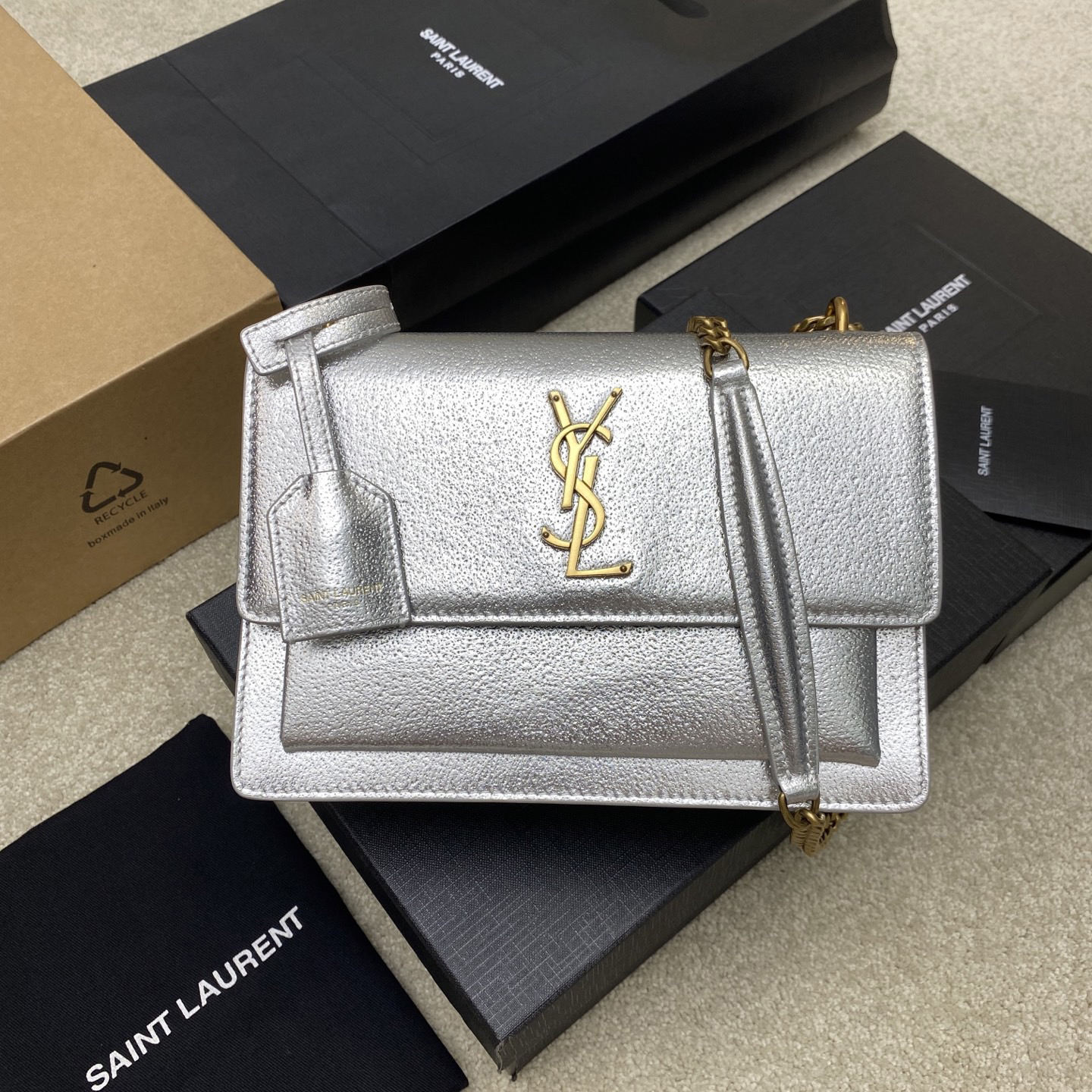 YSL Designer Bag Shoulder Bag Luxury Bag Purse Tote Classic Logo Women's Tramp Bag High Quality Leather Crossbody Large Capacity Shopping Hand Bag