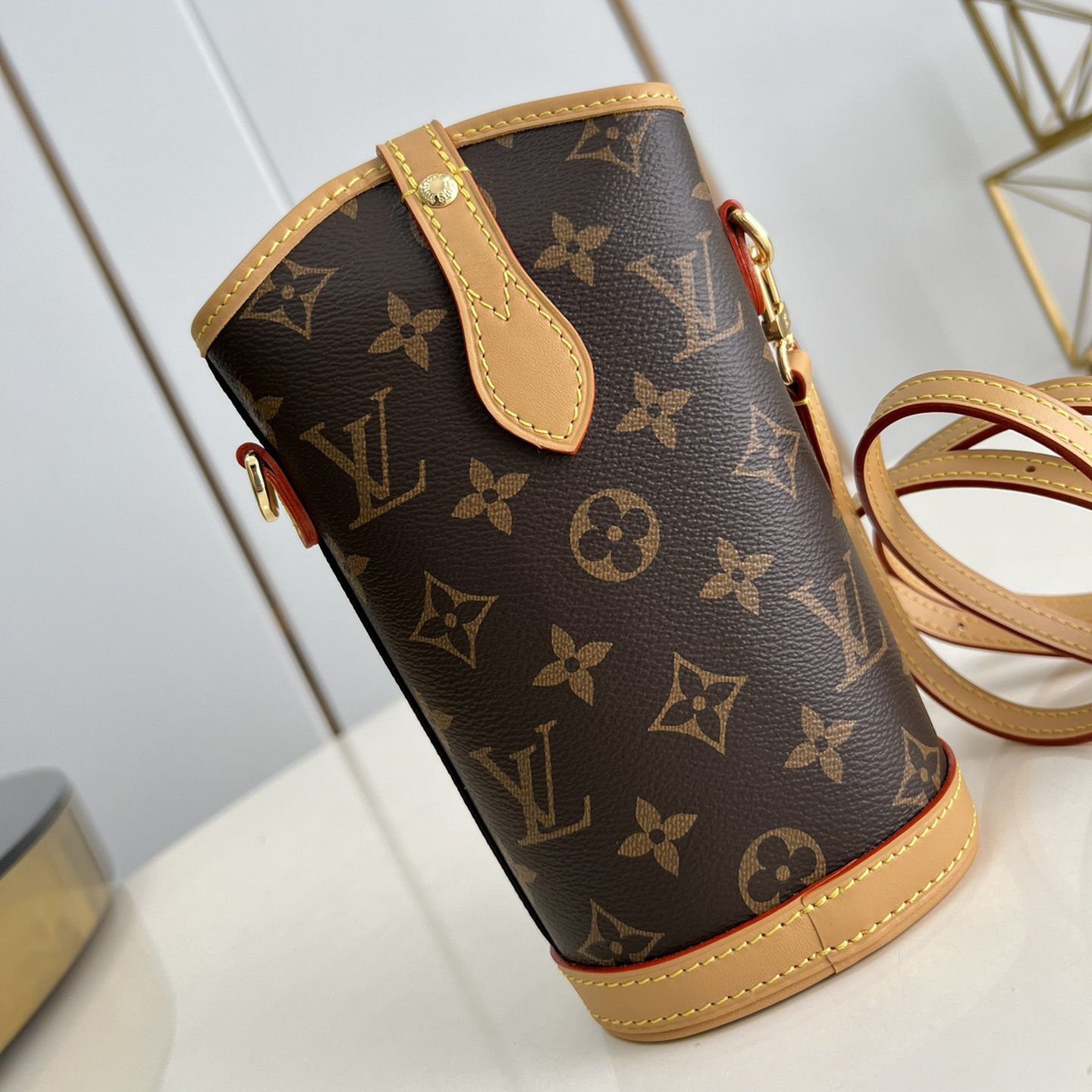 LV Designer Mini Ice Cream Cylinder Women's Shoulder Bag Luxury Bag Detachable Shoulder High Quality Leather Crossbody Fashion Bag