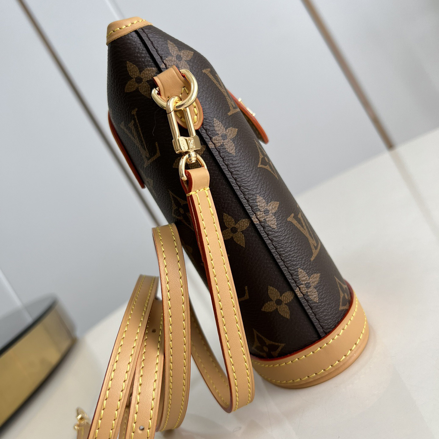 LV Designer Mini Ice Cream Cylinder Women's Shoulder Bag Luxury Bag Detachable Shoulder High Quality Leather Crossbody Fashion Bag