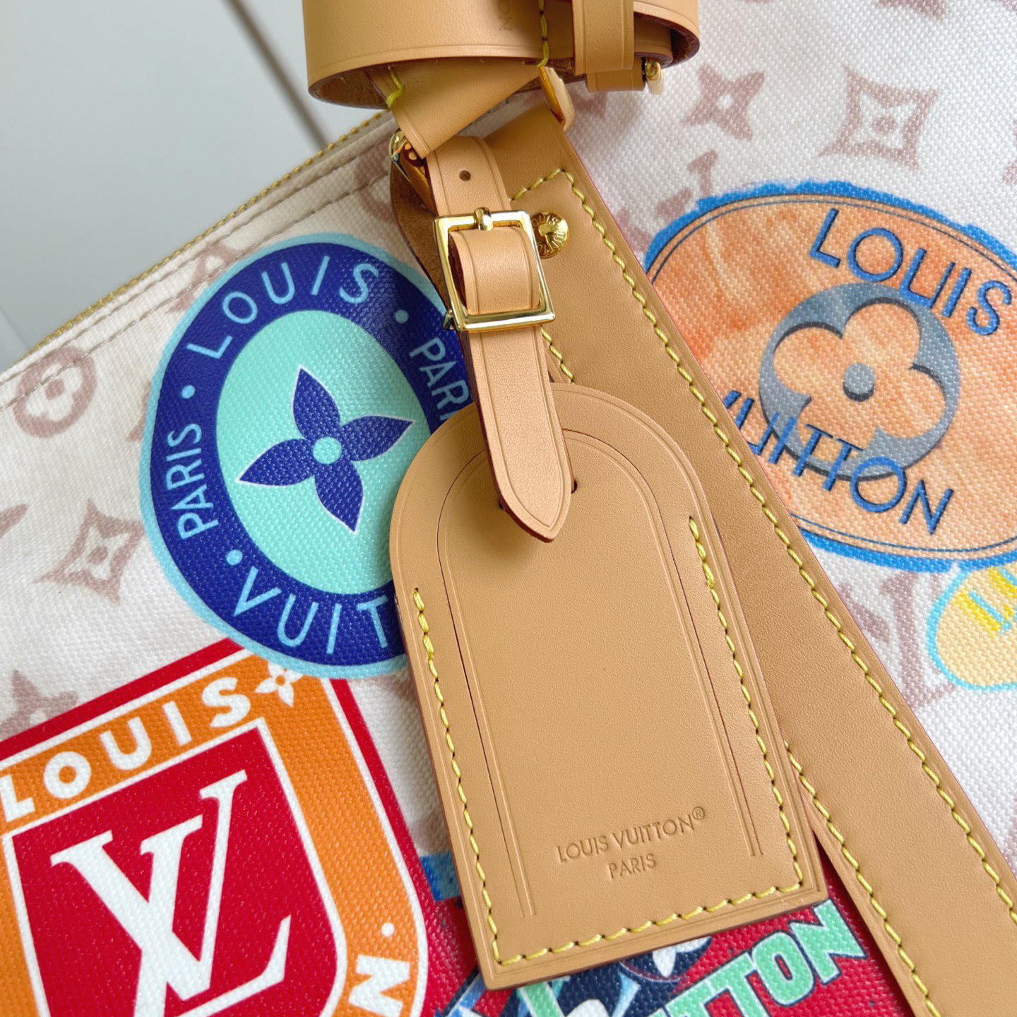 LV The Handbag Interprets Monogram Dune Elements With Retro Brushstrokes Paired With Airplane Shaped Decorations And Collage Effect Labels Luxury Bag Purse Classic Logo Women's Tramp Bag High Quality Leather Crossbody Fashion Printed Bag