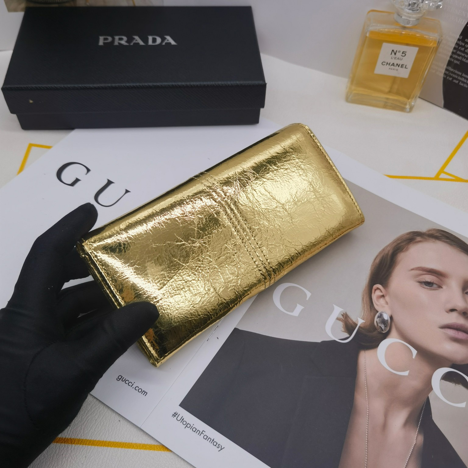 Prada Long Wallet for Women New Fashion Versatile Simple Niche Design Clutch bag Multi-Card Designer Package Slot ID Holder Bag