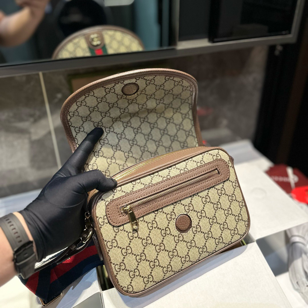 Gucci Designer Bag Shoulder Bag Crossbody Luxury Bag Ladies Purse New Tide Fashion Chain Wide Strap Shoulder Bag Hundred Texture Small Square Bag